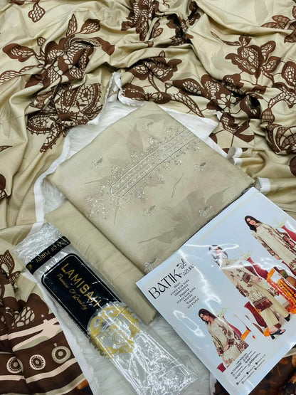 Batik By Azura Slub Embroidered Linen 3PC Winter Collection