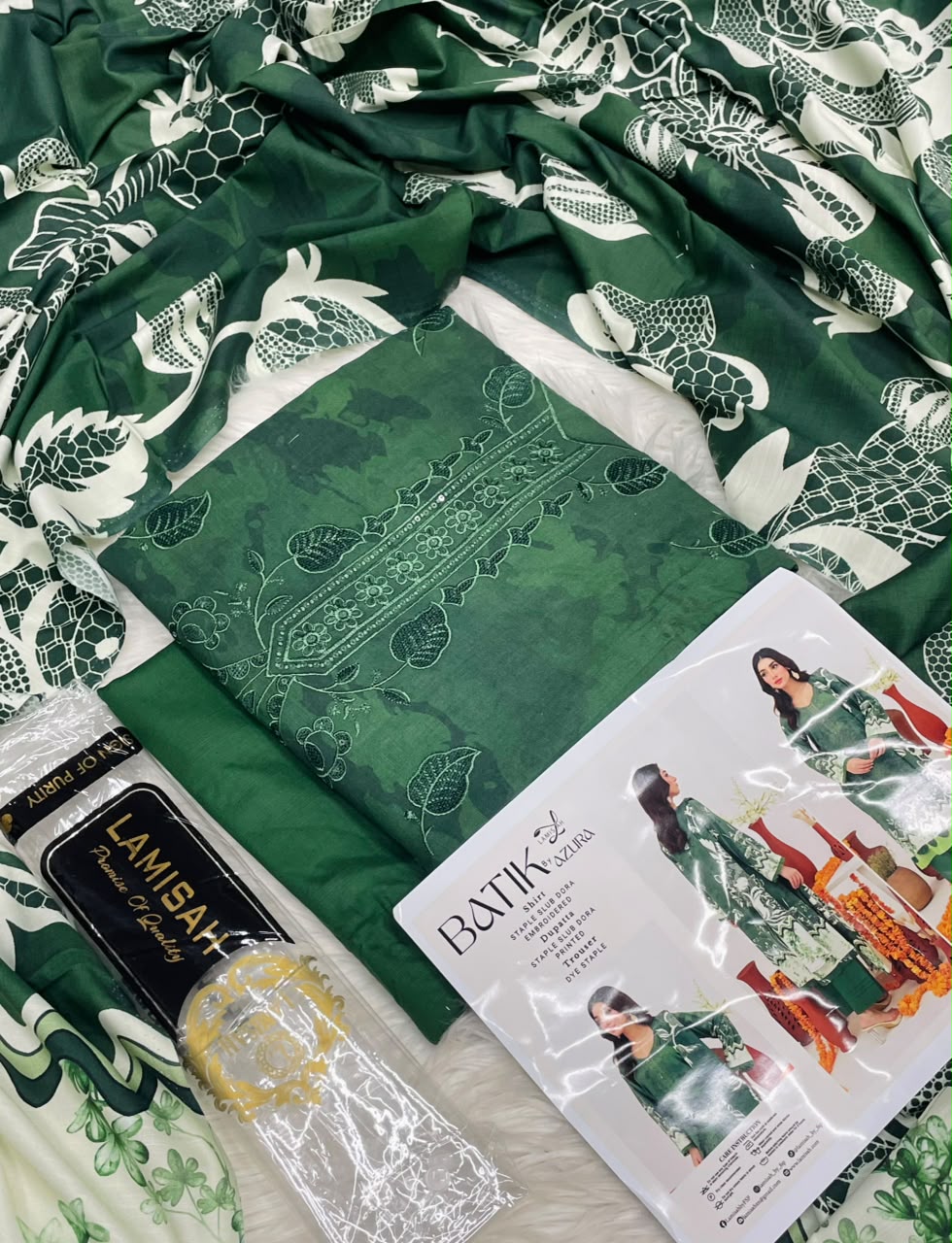 Batik By Azura Slub Embroidered Linen 3PC Winter Collection