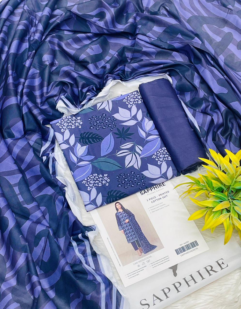 Sapphire Premium Cotton 3PC Unstitched Collection