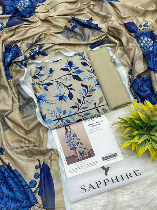 Sapphire Premium Cotton 3PC Unstitched Collection