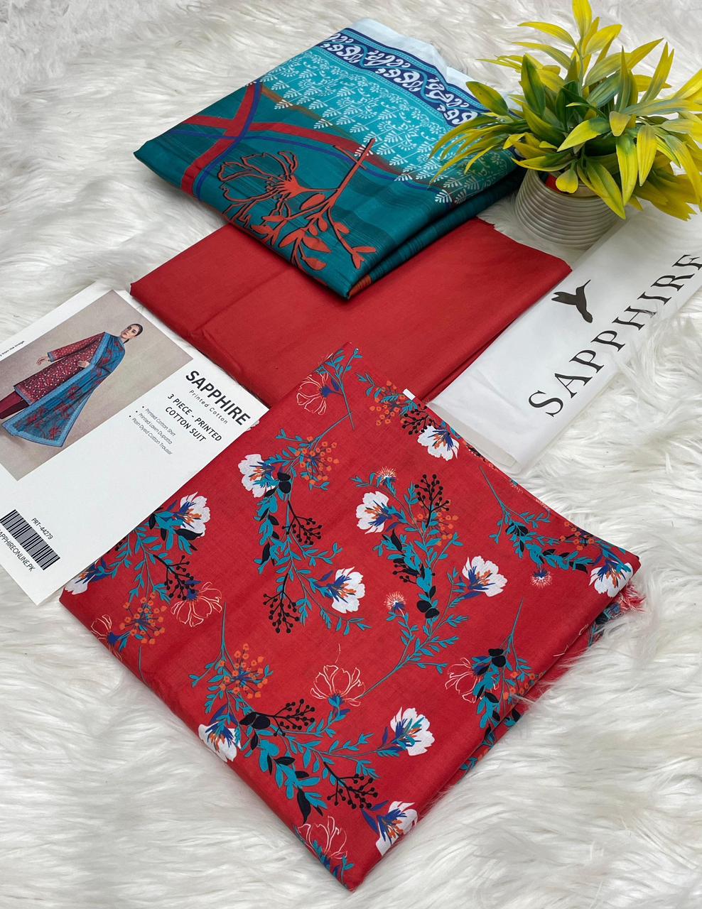 Sapphire Premium Cotton 3PC Unstitched Collection