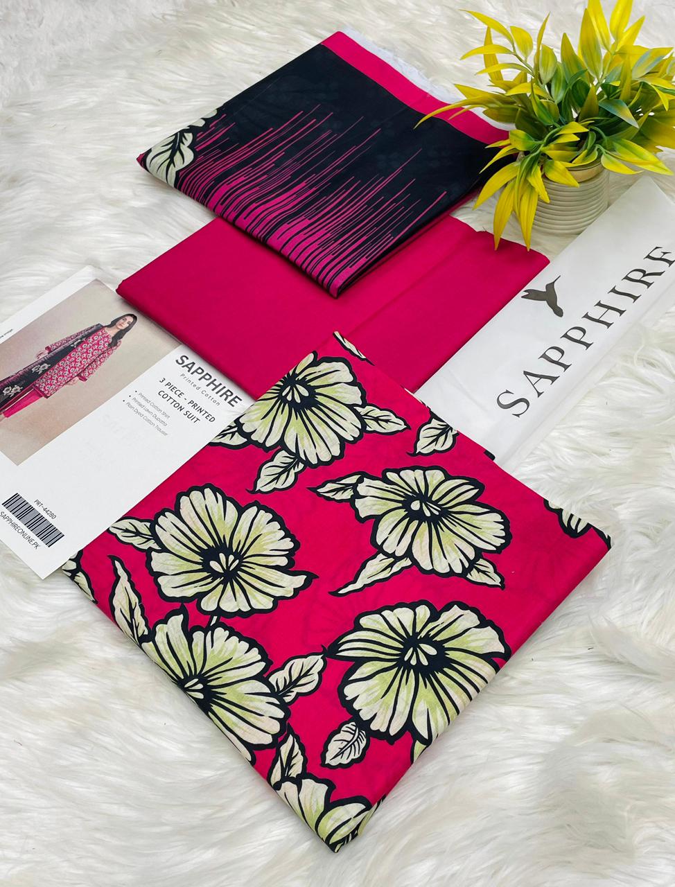 Sapphire Premium Cotton 3PC Unstitched Collection