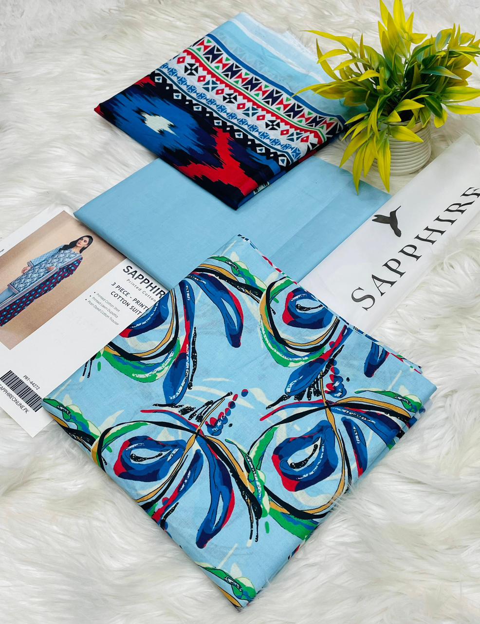 Sapphire Premium Cotton 3PC Unstitched Collection