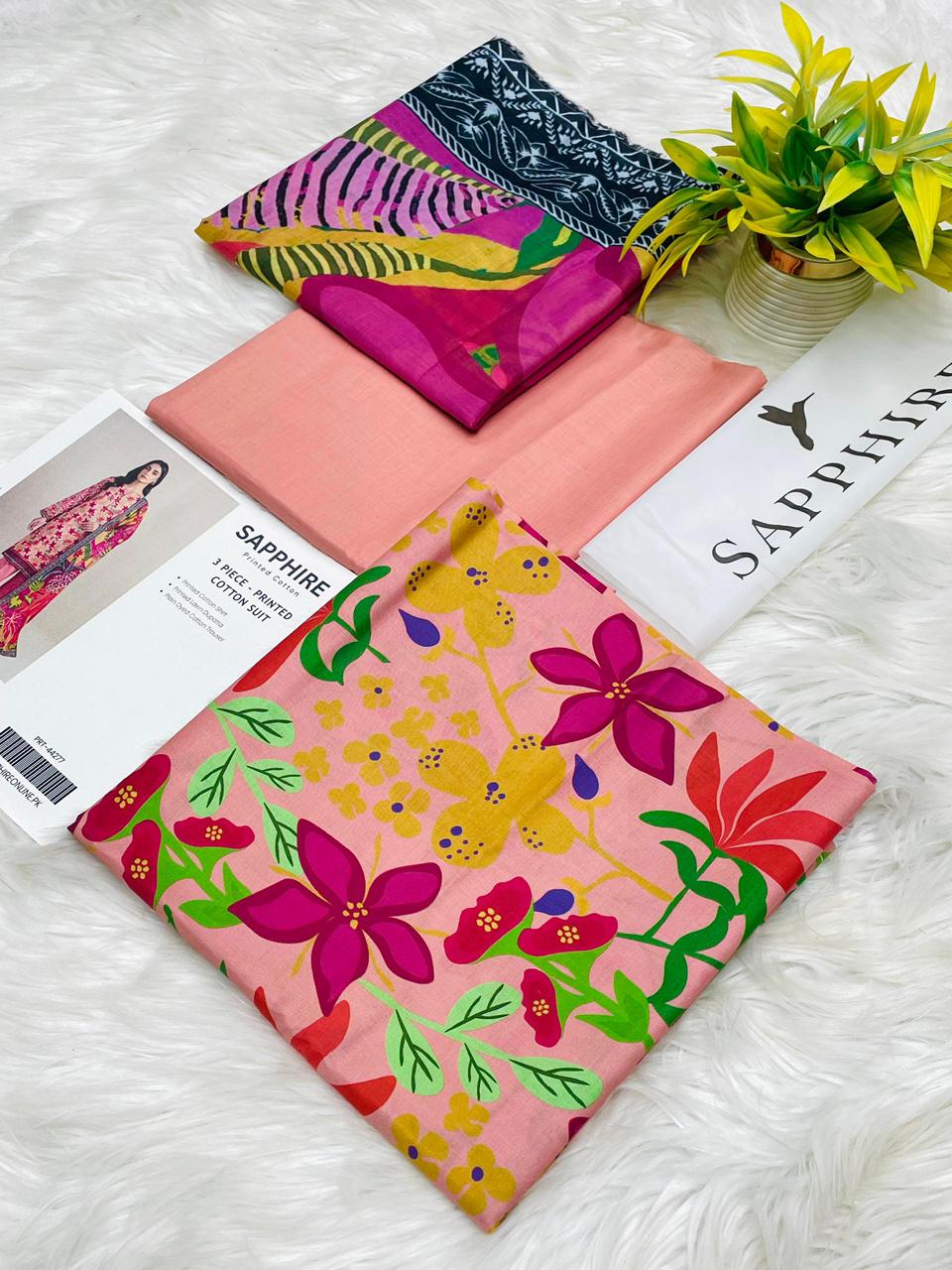 Sapphire Premium Cotton 3PC Unstitched Collection
