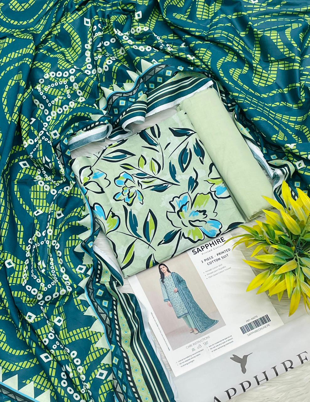 Sapphire Premium Cotton 3PC Unstitched Collection
