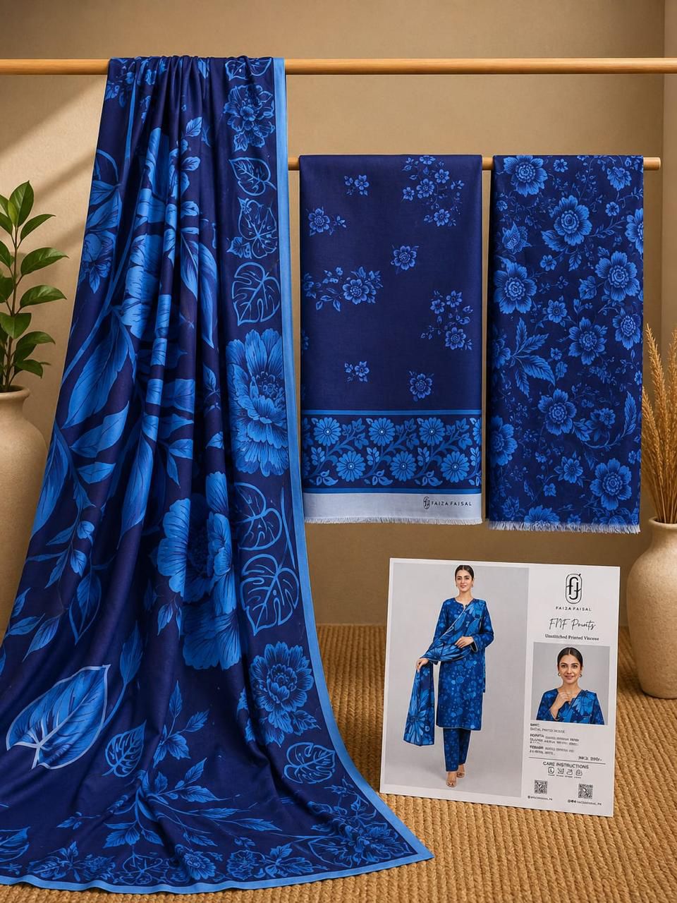 Faiza Faisal Digital Printed Viscose 3PC Winter Collection