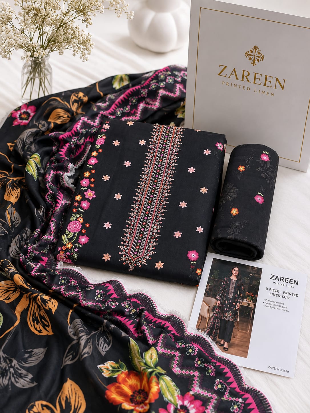 Zareen Print Linen 3PC Suit Winter Collection 2026 - Wholesale