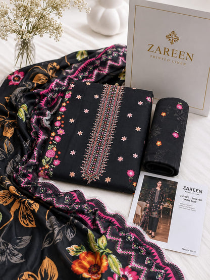 Zareen Print Linen 3PC Suit Winter Collection 2026 - Wholesale