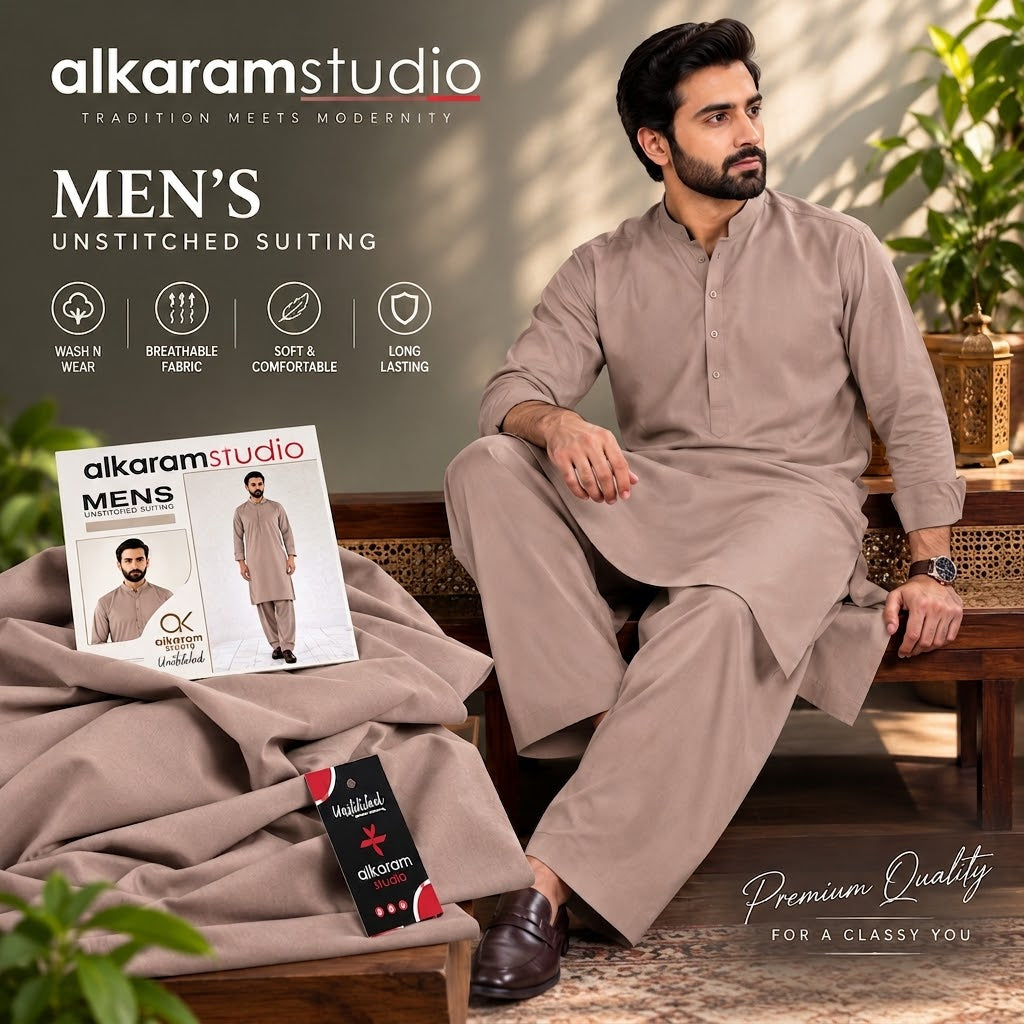 Alkaram Studio Men's Wash &Wear - Wholesale Pakistan