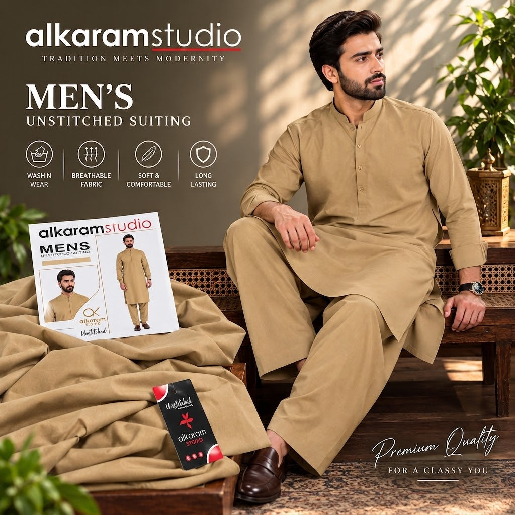 Alkaram Studio Men's Wash &Wear - Wholesale Pakistan