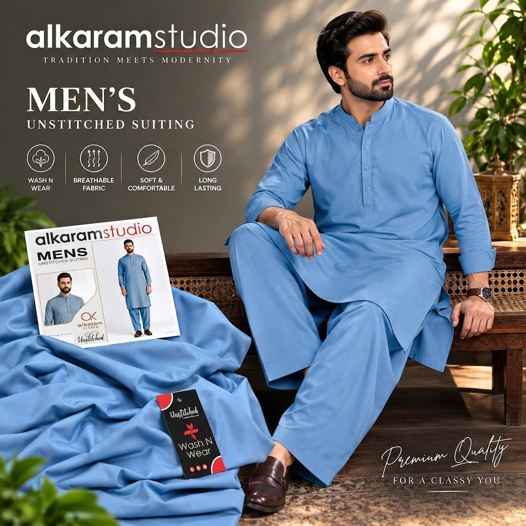 Alkaram Studio Men's Wash &Wear - Wholesale Pakistan