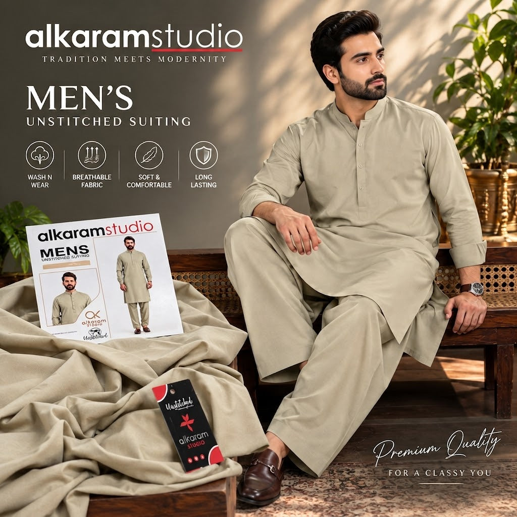 Alkaram Studio Men's Wash &Wear - Wholesale Pakistan