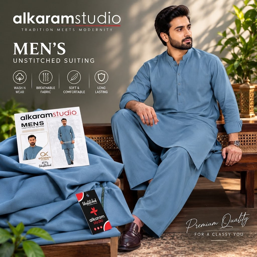 Alkaram Studio Men's Wash &Wear - Wholesale Pakistan
