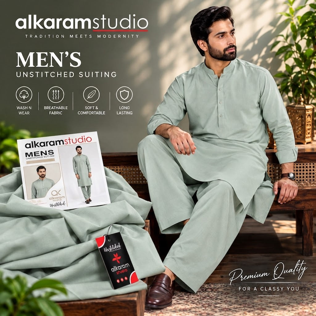 Alkaram Studio Men's Wash &Wear - Wholesale Pakistan
