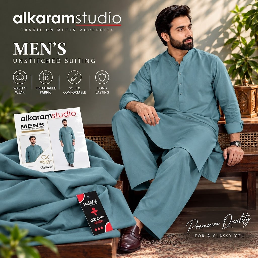 Alkaram Studio Men's Wash &Wear - Wholesale Pakistan