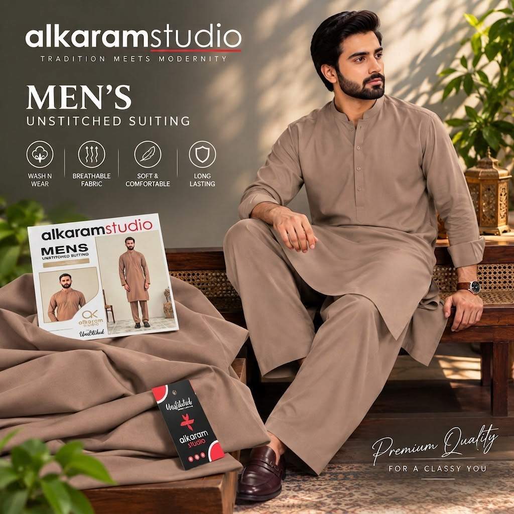 Alkaram Studio Men's Wash &Wear - Wholesale Pakistan