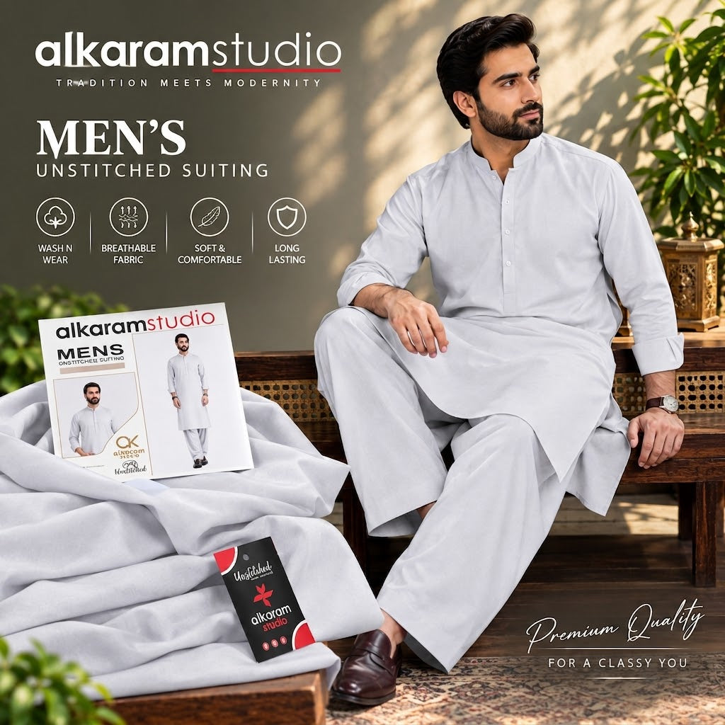 Alkaram Studio Men's Wash &Wear - Wholesale Pakistan
