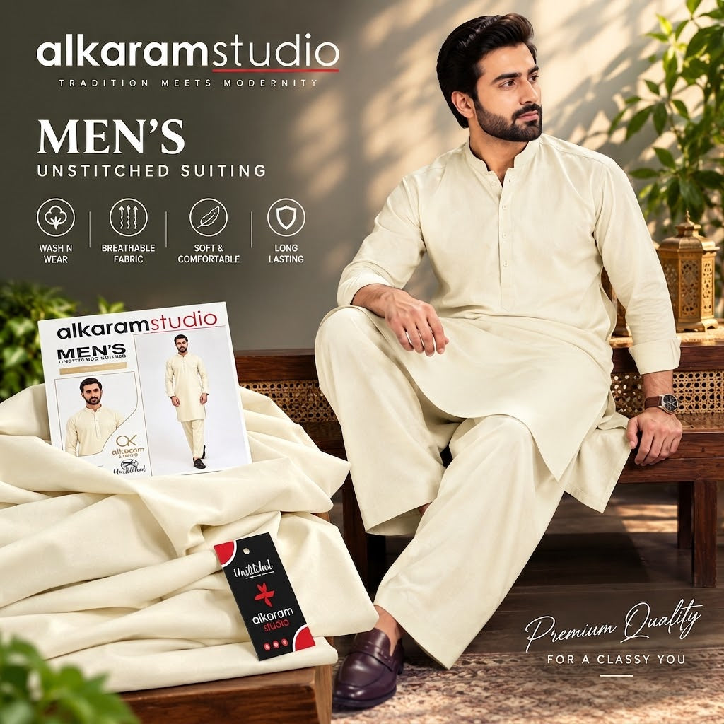 Alkaram Studio Men's Wash &Wear - Wholesale Pakistan