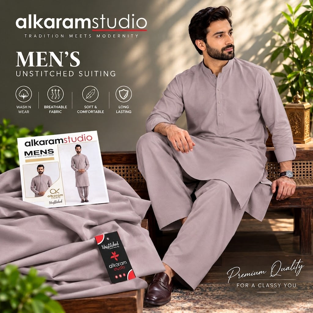 Alkaram Studio Men's Wash &Wear - Wholesale Pakistan