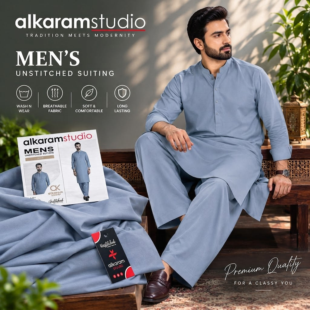 Alkaram Studio Men's Wash &Wear - Wholesale Pakistan