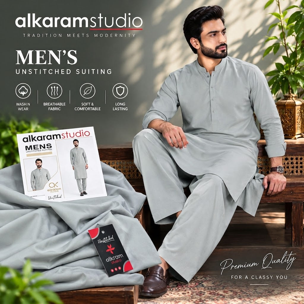 Alkaram Studio Men's Wash &Wear - Wholesale Pakistan