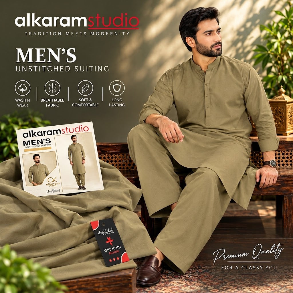 Alkaram Studio Men's Wash &Wear - Wholesale Pakistan