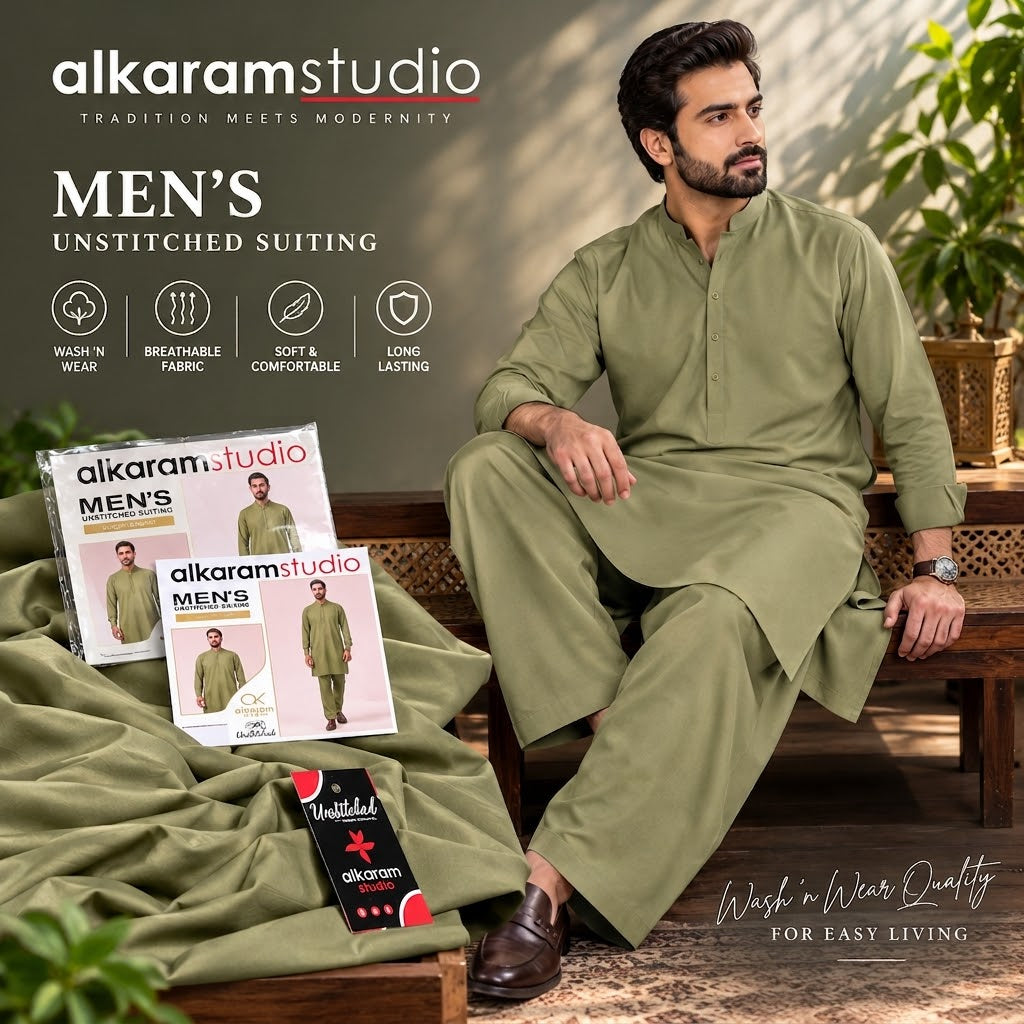 Alkaram Studio Men's Wash &Wear - Wholesale Pakistan