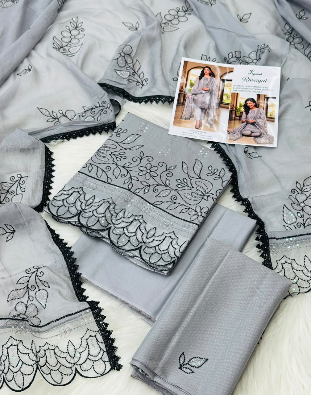 Riwayat by Lamisah Embroidered Khaddar 3PC Suit - Wholesale Pakistan