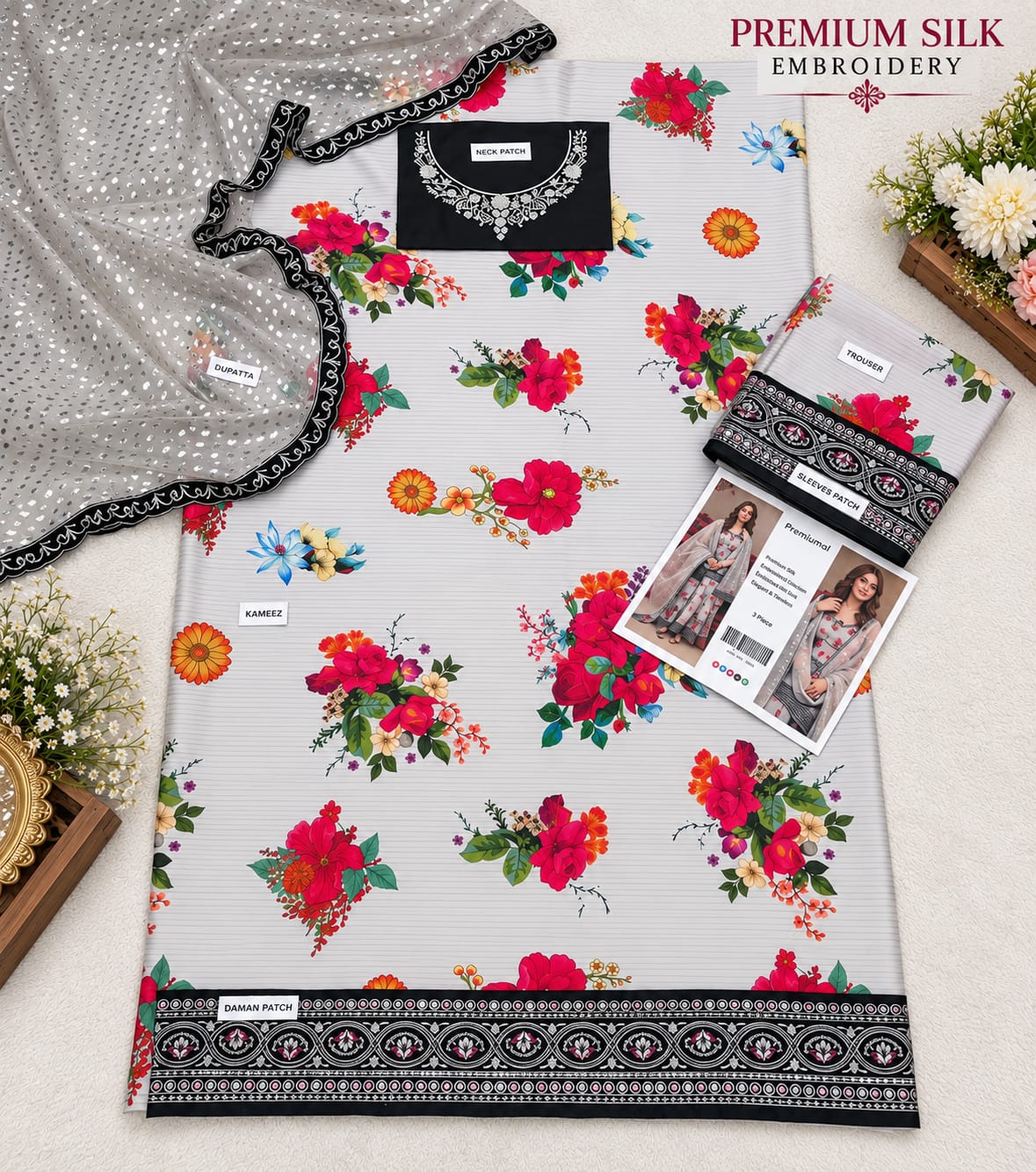Mix Brands Lux Silk Emb 3PC Collection 2026 | Super Wholesale