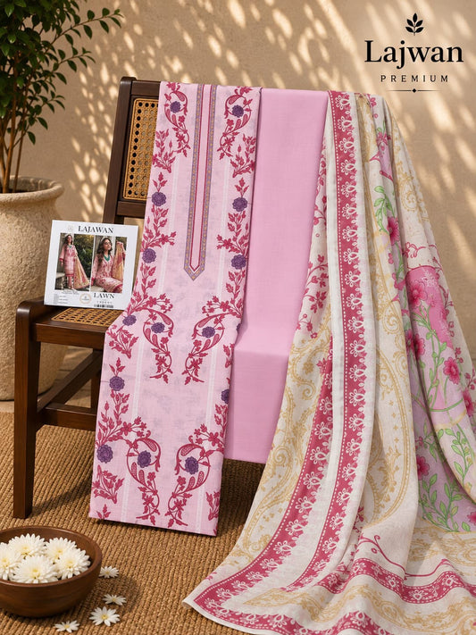 Lajawan Printed Lawn 3PC Collection 2026 | Super Wholesale