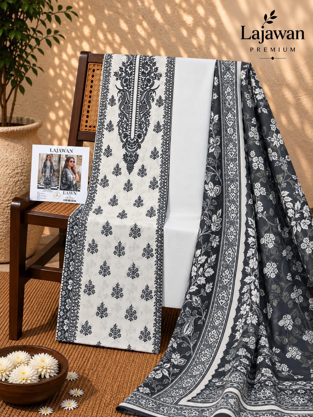 Lajawan Printed Lawn 3PC Collection 2026 | Super Wholesale