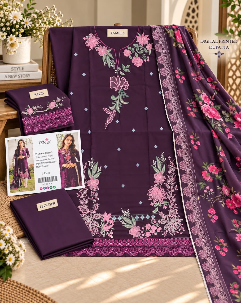 Mix Brand Luxury Dhanak Emb 3PC Winter Collection 2026 | Super Wholesale