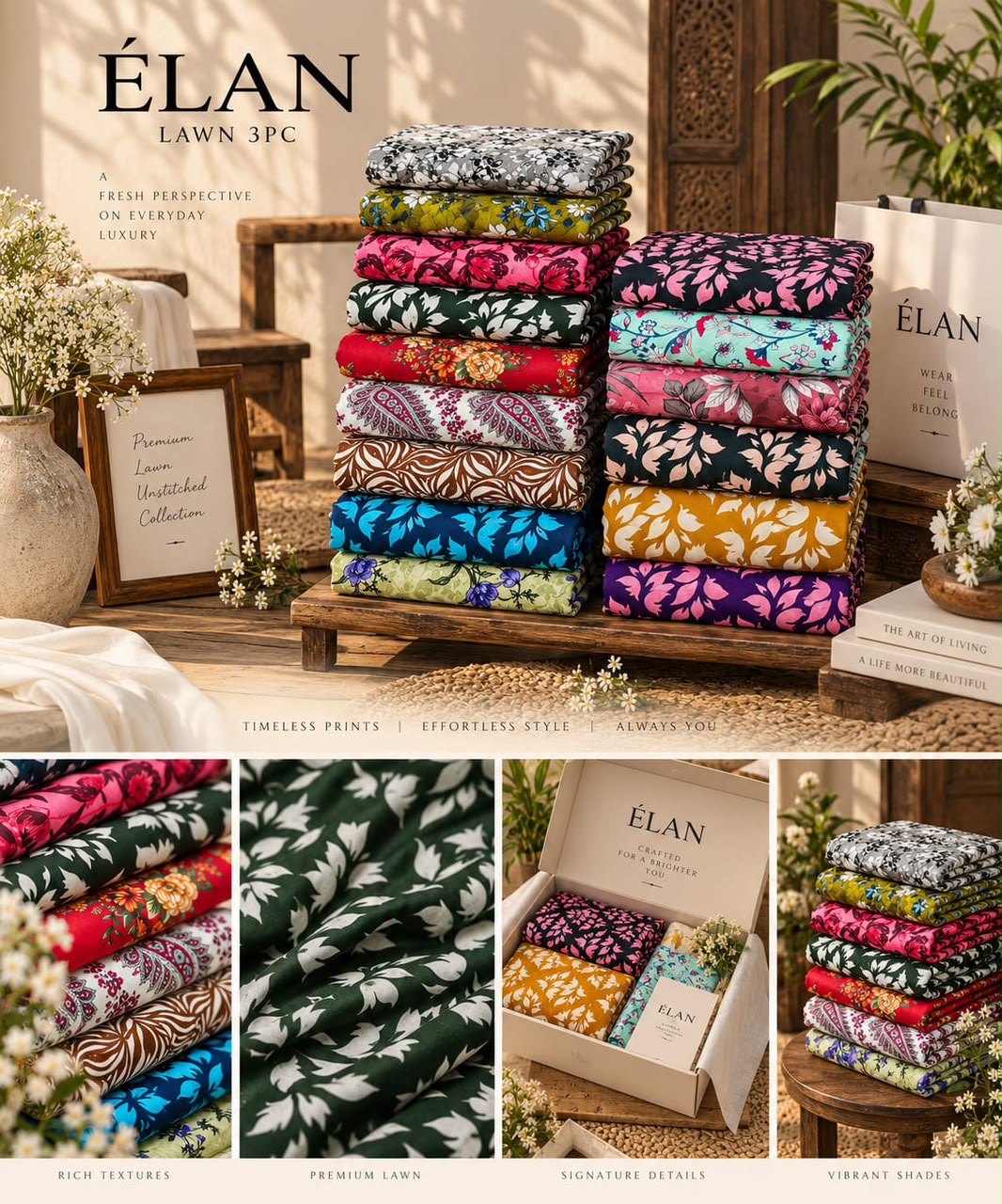 Elaan Premium Lawn 3PC Collection 2026 | Super Wholesale