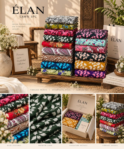 Elaan Premium Lawn 3PC Collection 2026 | Super Wholesale