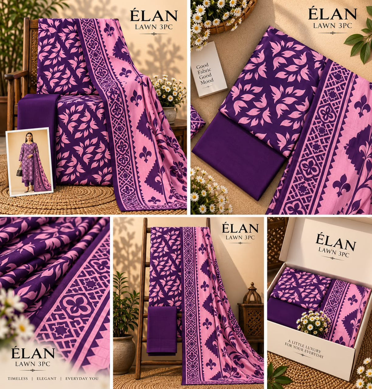 Elaan Premium Lawn 3PC Collection 2026 | Super Wholesale