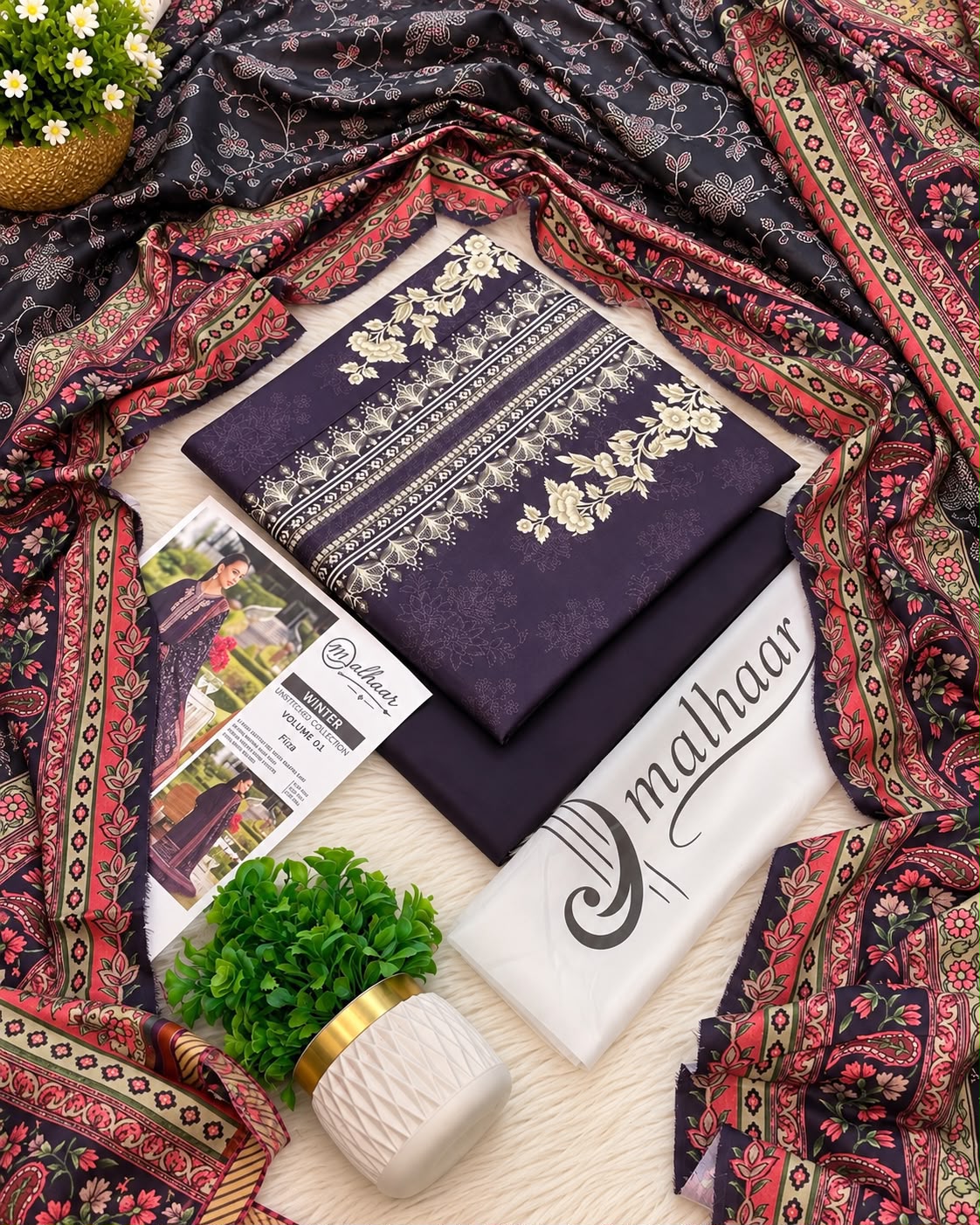 Malhaar Premium Printed Linen 4PC Winter Collection 2026-27 | Super Wholesale