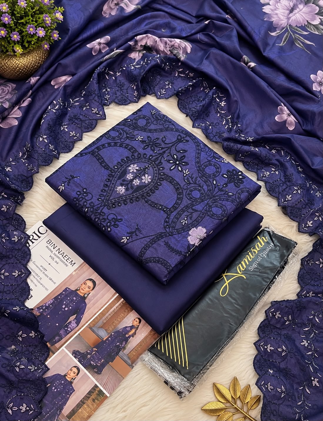 Lamisah Bin Naeem Royal Embroidery Cambric Collection 2026 | Super Wholesale