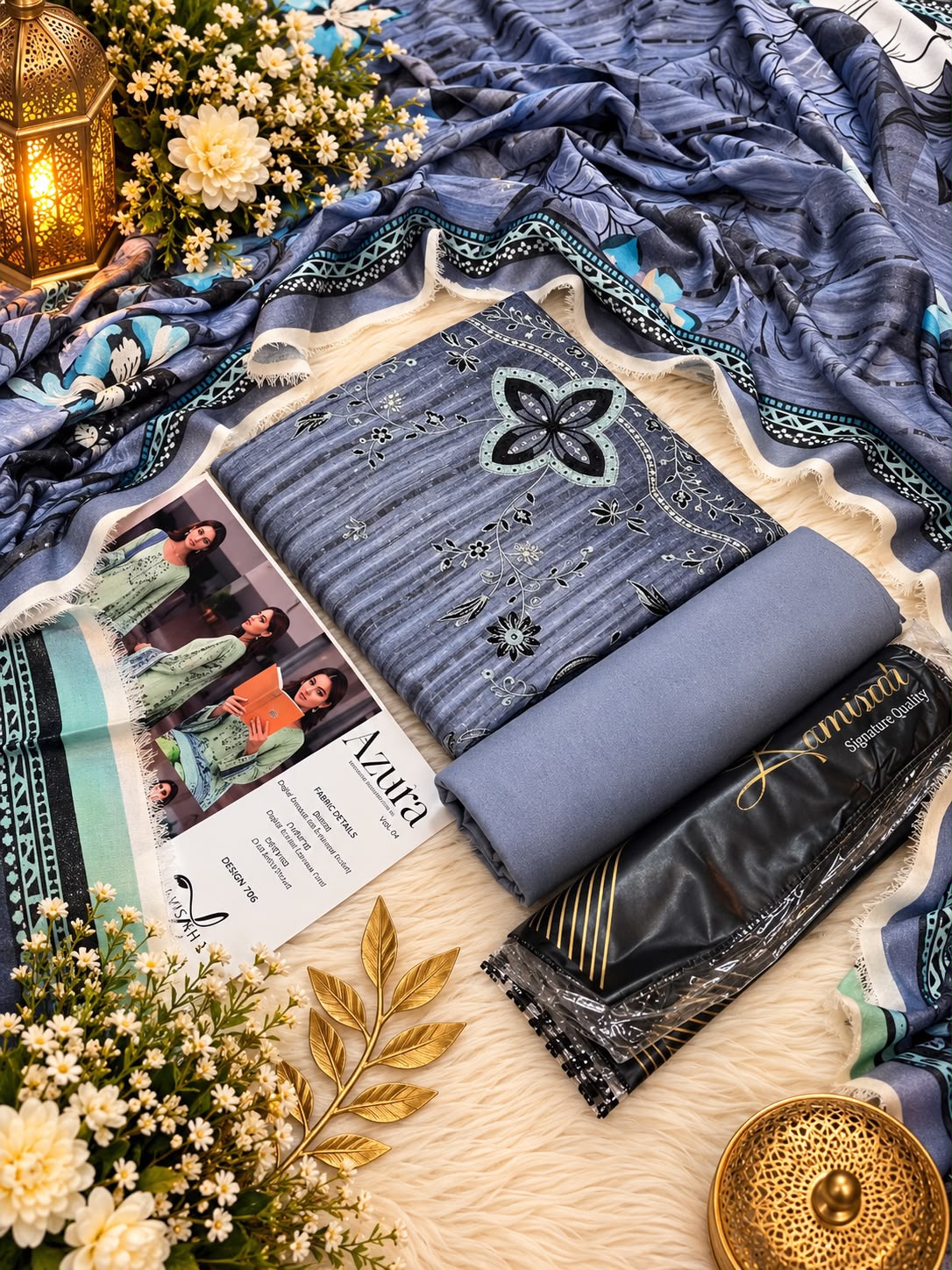 Lamisah Azura Karandi Emb 3PC Collection 2026 | Super Wholesale