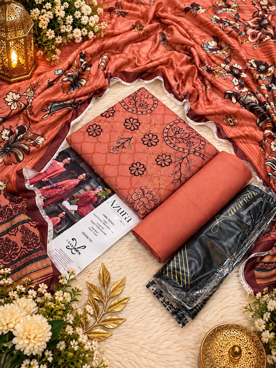 Lamisah Azura Karandi Emb 3PC Collection 2026 | Super Wholesale