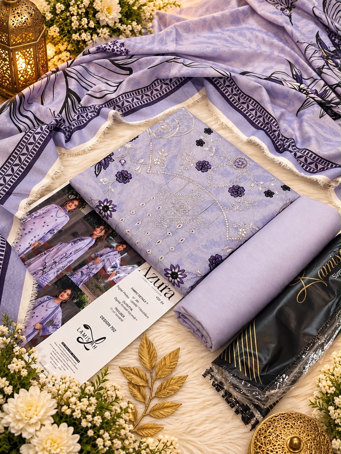 Lamisah Azura Karandi Emb 3PC Collection 2026 | Super Wholesale