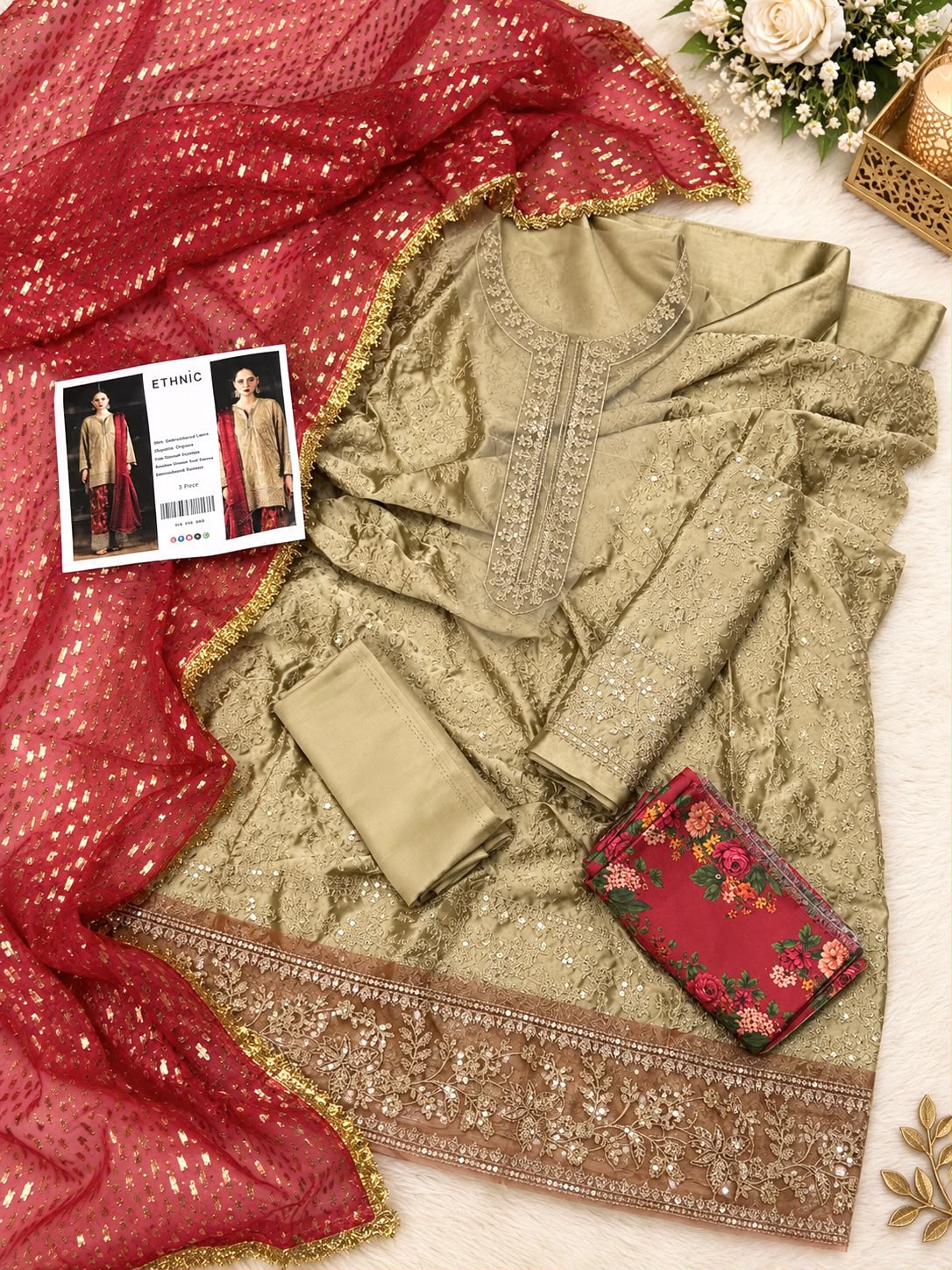 Mix Brand Luxury Silk Emb 3PC Vol-5 | Super Wholesale
