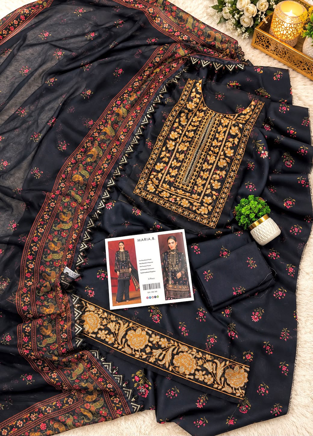 Mix Brand Luxury Silk Emb 3PC Vol-5 | Super Wholesale