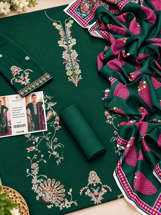 Mix Brand Luxury Dhanak Emb 3PC Vol-8 | Super Wholesale