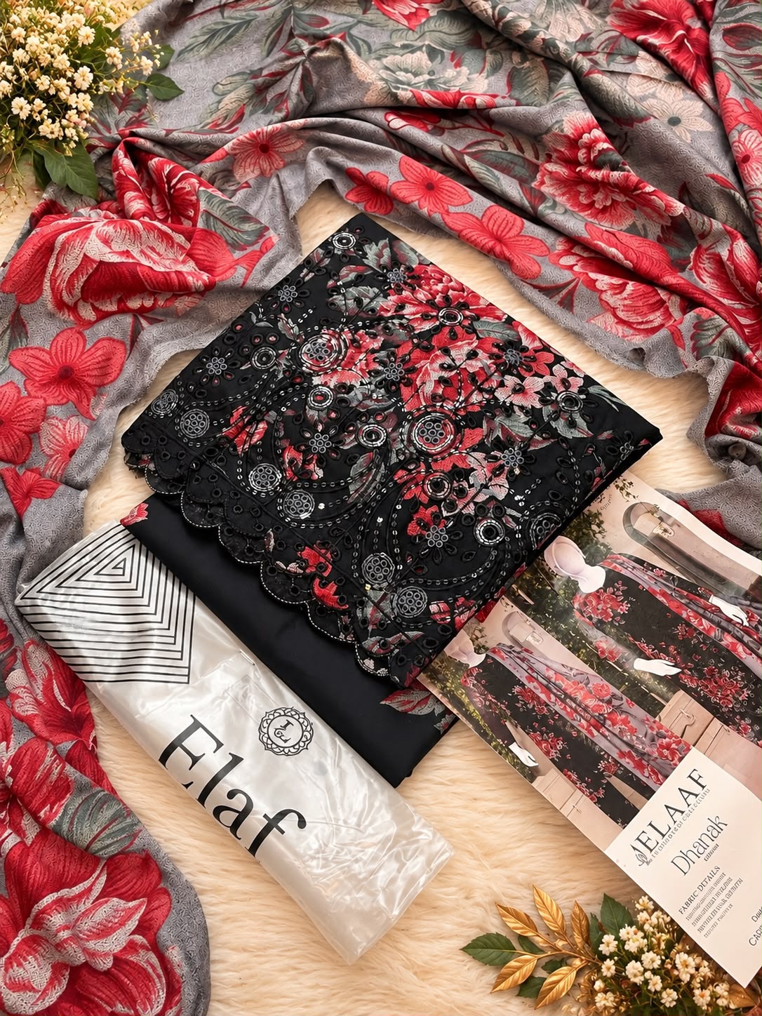 Elaaf Luxury Dhanak Embroidered 3PC Winter Collection 2026-27 | Super Wholesale