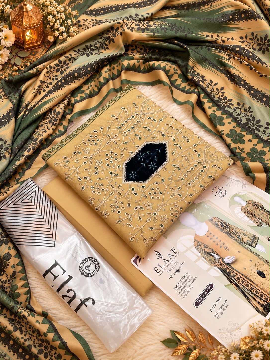 Elaaf Luxury Dhanak Embroidered 3PC Winter Collection 2026-27 | Super Wholesale