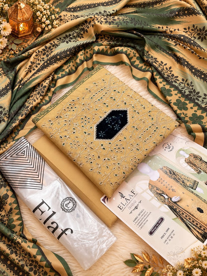 Elaaf Luxury Dhanak Embroidered 3PC Winter Collection 2026-27 | Super Wholesale