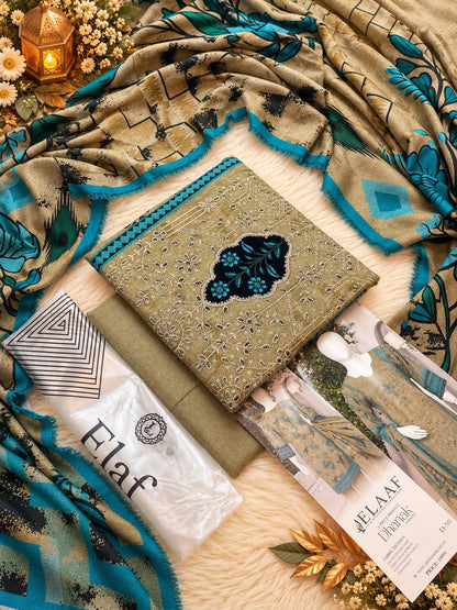 Elaaf Luxury Dhanak Embroidered 3PC Winter Collection 2026-27 | Super Wholesale