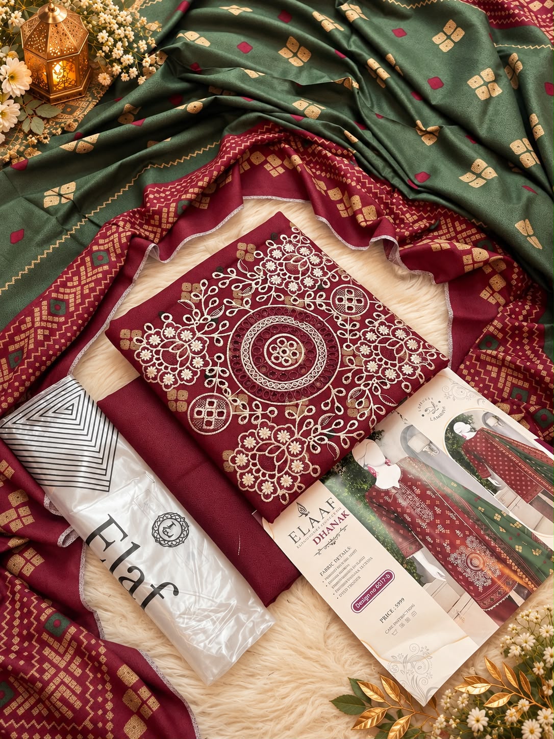 Elaaf Luxury Dhanak Embroidered 3PC Winter Collection 2026-27 | Super Wholesale