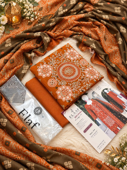 Elaaf Luxury Dhanak Embroidered 3PC Winter Collection 2026-27 | Super Wholesale