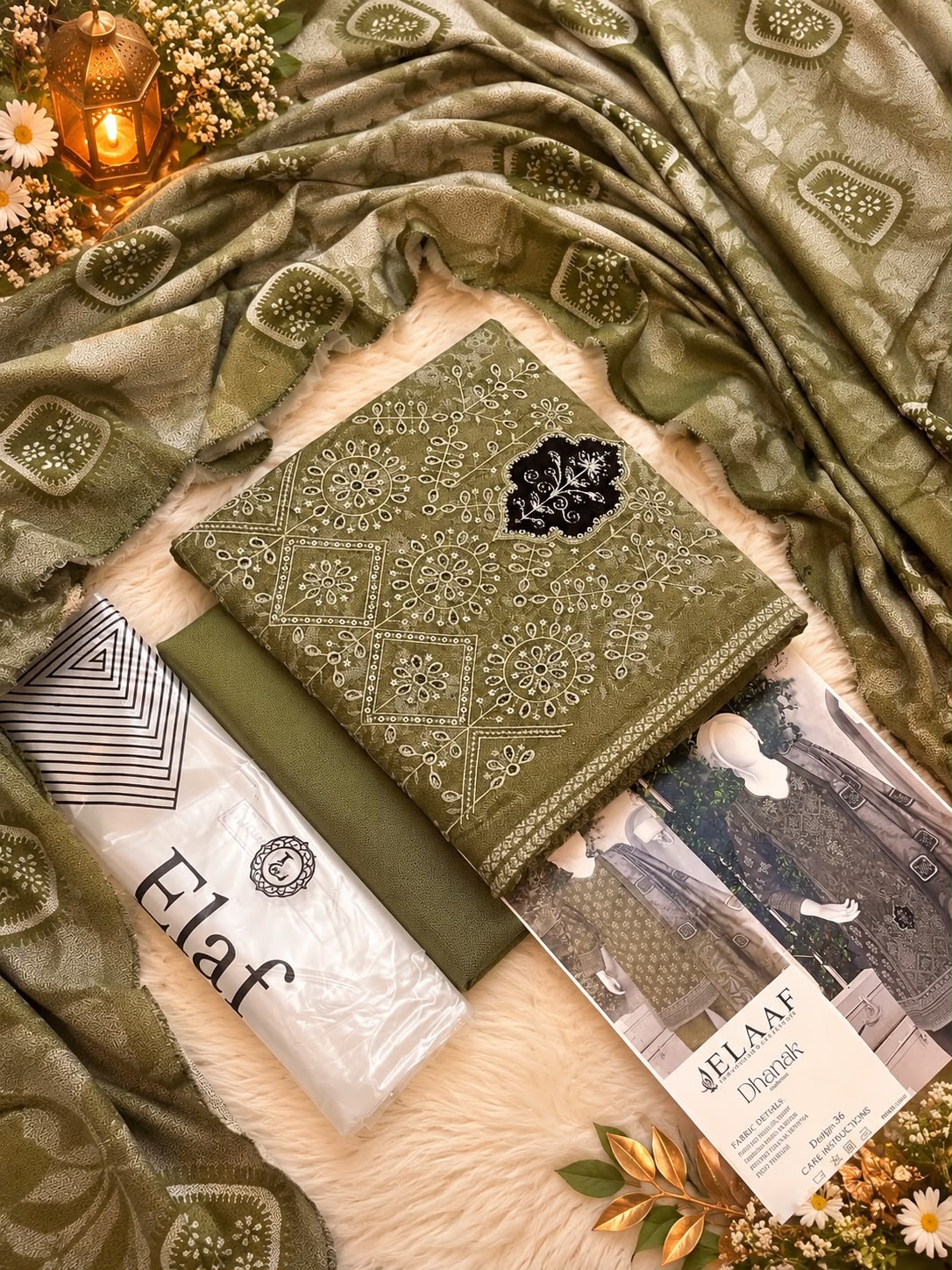 Elaaf Luxury Dhanak Embroidered 3PC Winter Collection 2026-27 | Super Wholesale